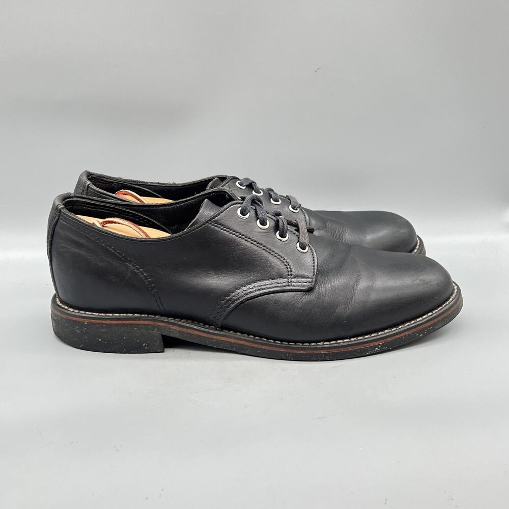 Chippewa Shoes Mens 11.5 Black Leather Work Oxford Vibram Slip On Casual Comfort